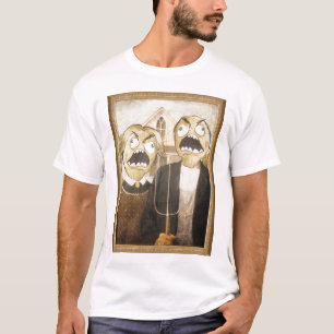 T-shirt A cara Meme da raiva enfrenta a pintura elegante