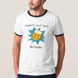 T-shirt a cerveja, apoia seu barman local, barman