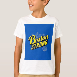 T-shirt A cidade de Boston forte recorda no azul