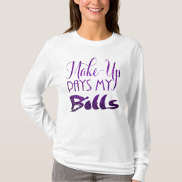 T-shirt A composição paga a minhas contas o brilho roxo