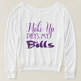 T-shirt A composição paga a minhas contas o brilho roxo