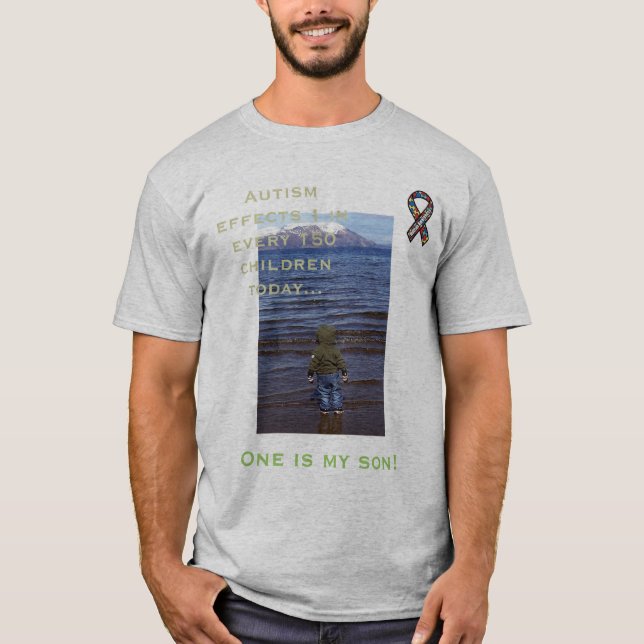 T-shirt A consciência do autismo, 1 em 150… ajuda por (Frente)