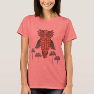 T-shirt A Coruja da sabedoria e das flores