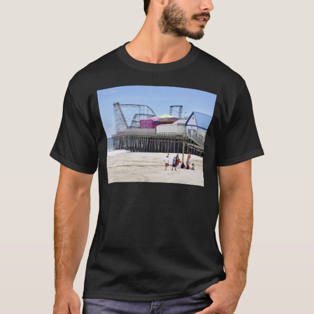 T-shirt A costa do jérsei em alturas do beira-mar (Frente)