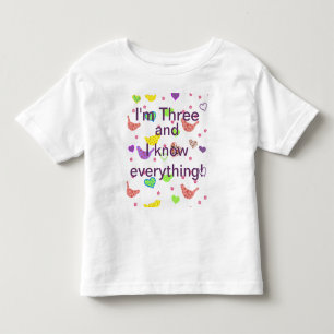 T-shirt A criança de três anos sabe-o todo