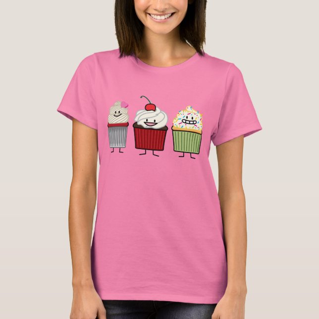 T-shirt A crosta de gelo da família do cupcake polvilha o (Frente)