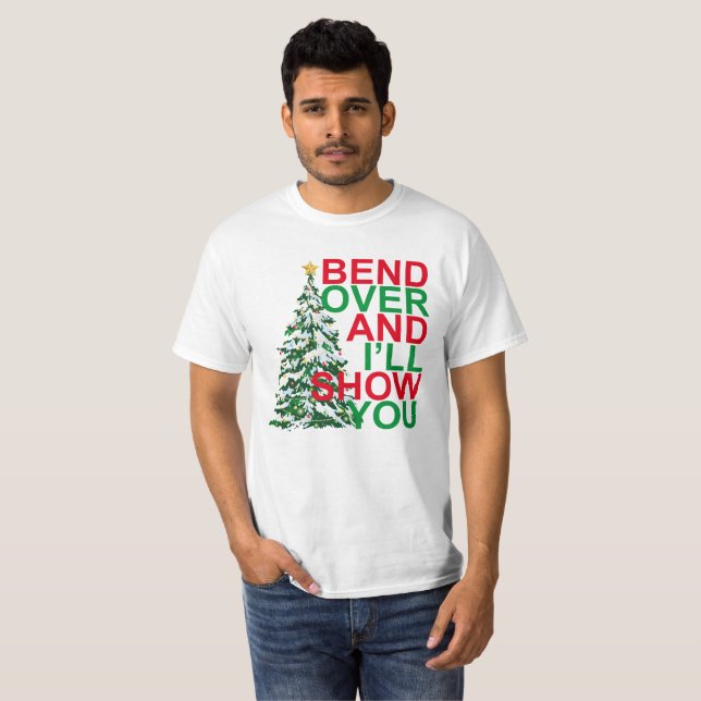 T-shirt A CURVATURA SOBRE E eu MOSTRAR-LHE-EMOS O NATAL. (Frente Completa)