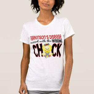 T-shirt A doença de Parkinson sujada com o pintinho errad