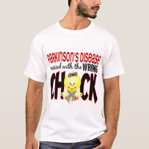 T-shirt A doença de Parkinson sujada com o pintinho errad