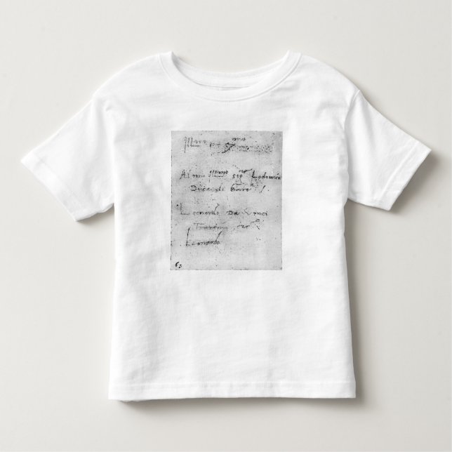 T-shirt A escrita de Leonardo da Vinci (Frente)