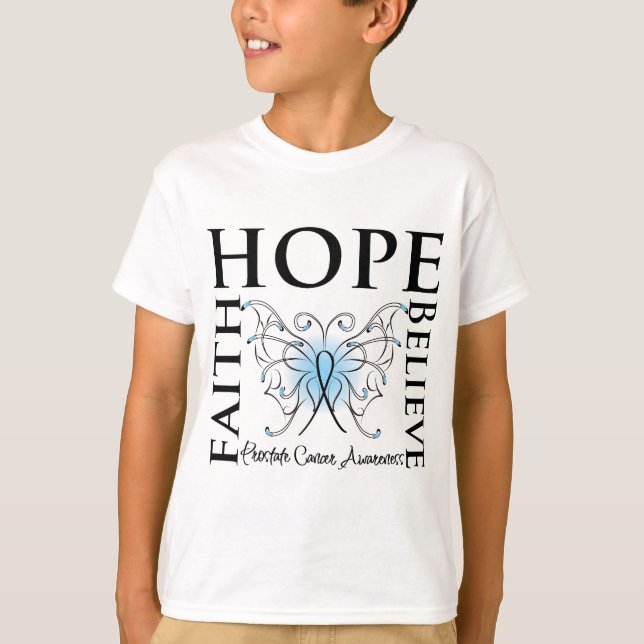 T-shirt A esperança acredita a fé - cancro da próstata (Frente)