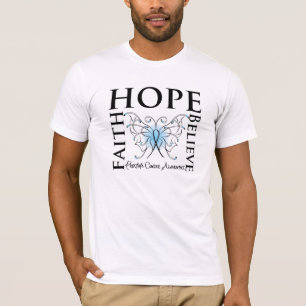 T-shirt A esperança acredita a fé - cancro da próstata
