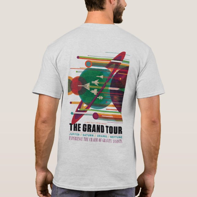 T-shirt A excursão grande (parte dianteira e parte (Verso)