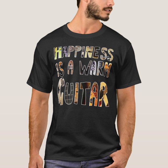 T-shirt A felicidade é uma guitarra quente (Frente)