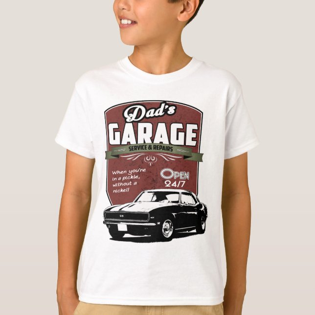T-shirt A garagem do pai Camaro 1968 (Frente)