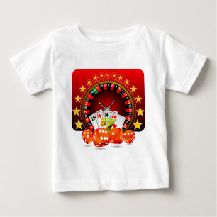 T-shirt A ilustração do casino com roda de roleta e corta