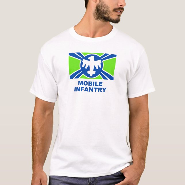 T-shirt A infantaria móvel embandeira (Frente)