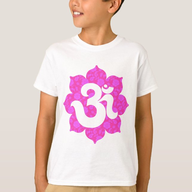 T-shirt A ioga OM em Lotus pica (Frente)