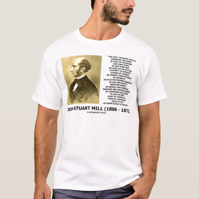 T-shirt A liberdade de John Stuart Mill que leva a cabo (Frente)