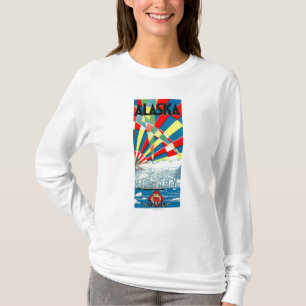 T-shirt A linha poster de Alaska do navio a vapor