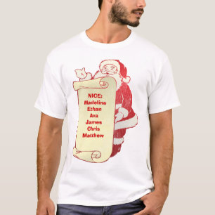 T-shirt A lista a mais agradável de Santa - personalizada