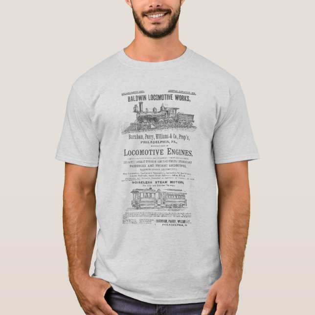 T-shirt A locomotiva de Baldwin funciona locomotivas (Frente)