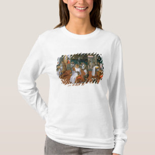 T-shirt A loja de barbeiro com macacos e gatos