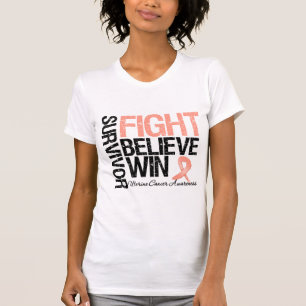 T-shirt A luta uterina do sobrevivente de câncer acredita