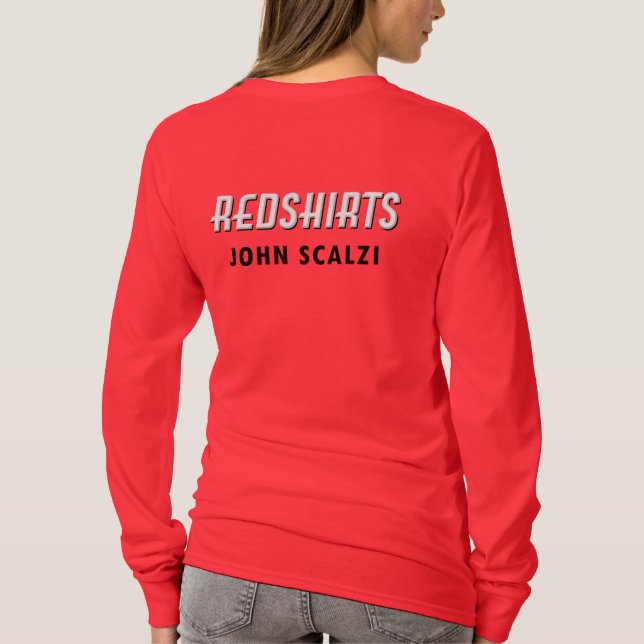 T-shirt A luva longa das mulheres do Redshirt (Verso)