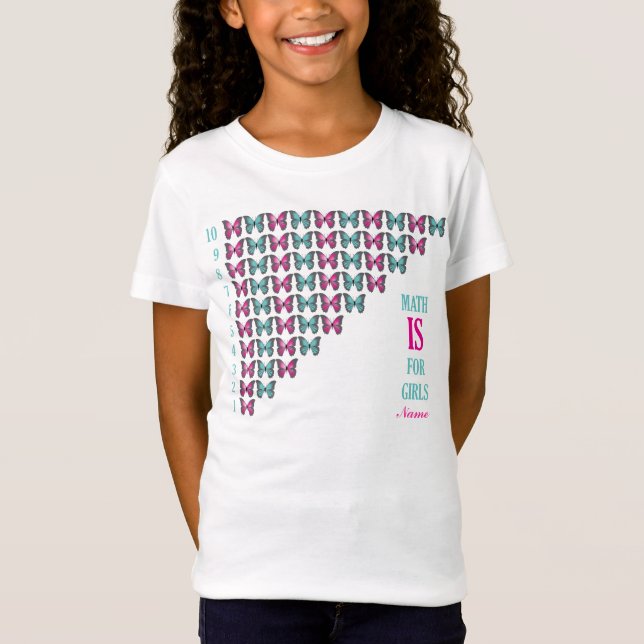 T-shirt A matemática personalizada é para meninas, mim ama (Frente)