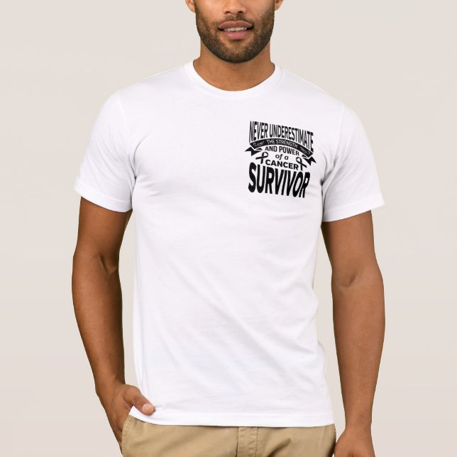 T-shirt A melanoma nunca subestima a força (Frente)