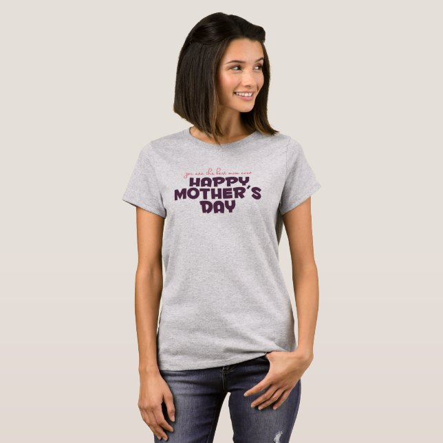 T-shirt A Melhor Mãe Simples do Dia de as mães Mundial | C (Frente Completa)