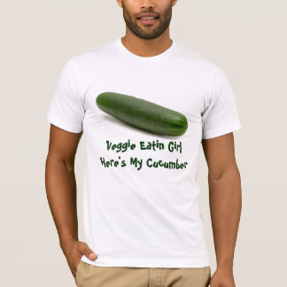T-shirt A menina de Eatin do vegetariano aqui é meu pepino