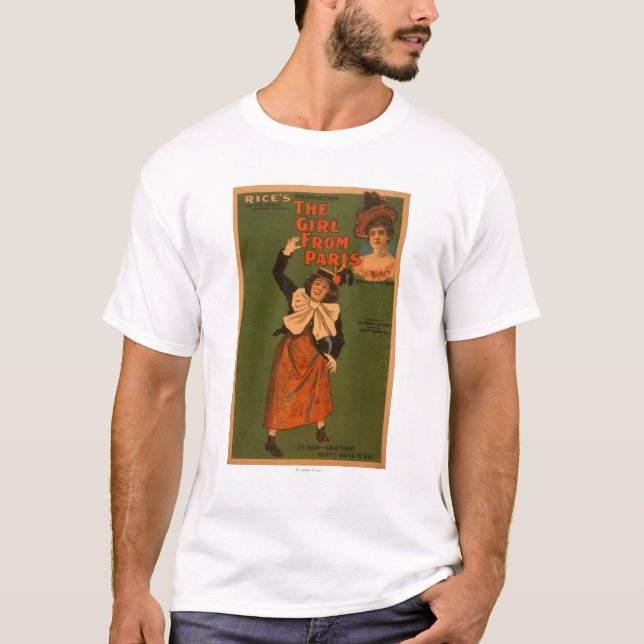 T-shirt "A menina poster do Musical do teatro de Paris" (Frente)