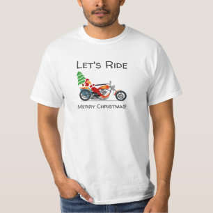 T-shirt A motocicleta de Papai Noel deixa o Feliz Natal do