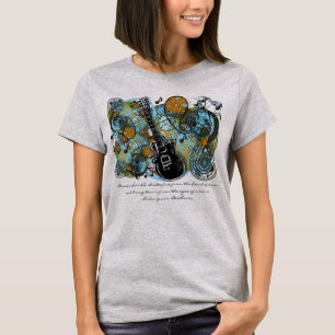 T-shirt A música deve atacar "Cotações Inspiracionais"