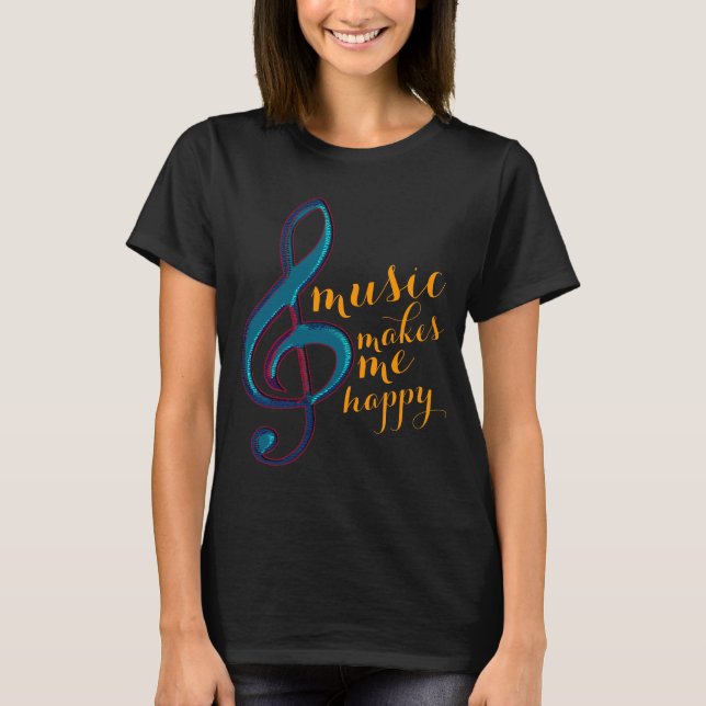 T-shirt a música me deixa feliz (Frente)