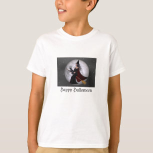 T-shirt A Noite: Bruxa e seu Gato Andam na Noite