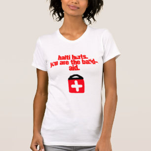 T-shirt A parte superior das mulheres de Haiti da ajuda