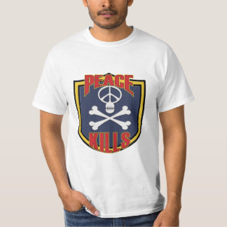 T-shirt A paz mata o remendo militar
