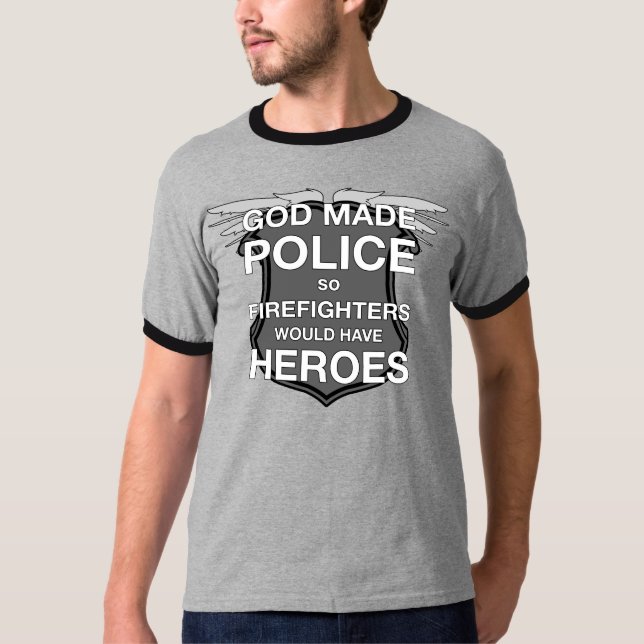 T-shirt A polícia feita deus assim que os (Frente)