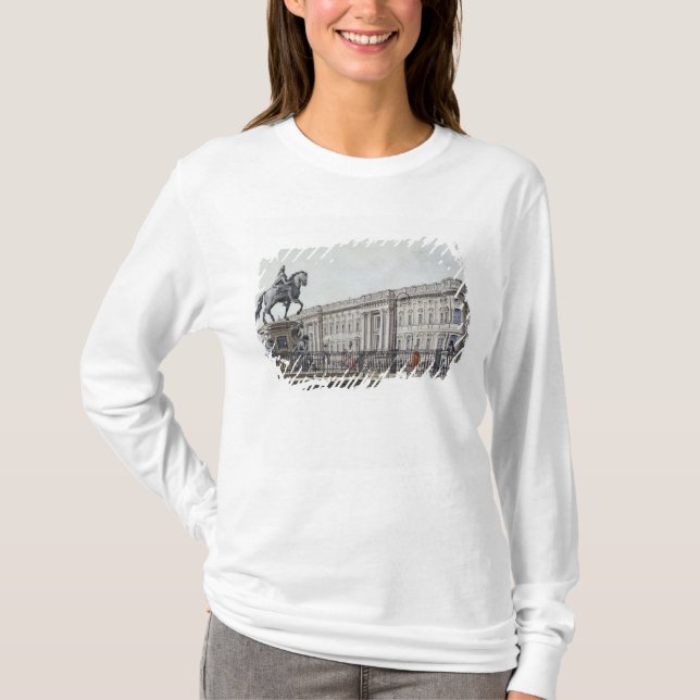 T-shirt A ponte longa com um monumento aristocrático (Frente)