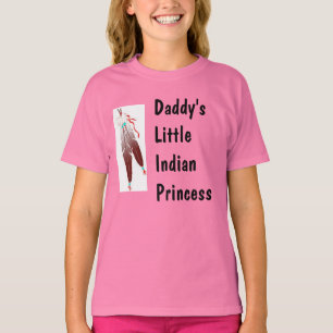 T-shirt A princesa indiana pequena Tshirt do pai