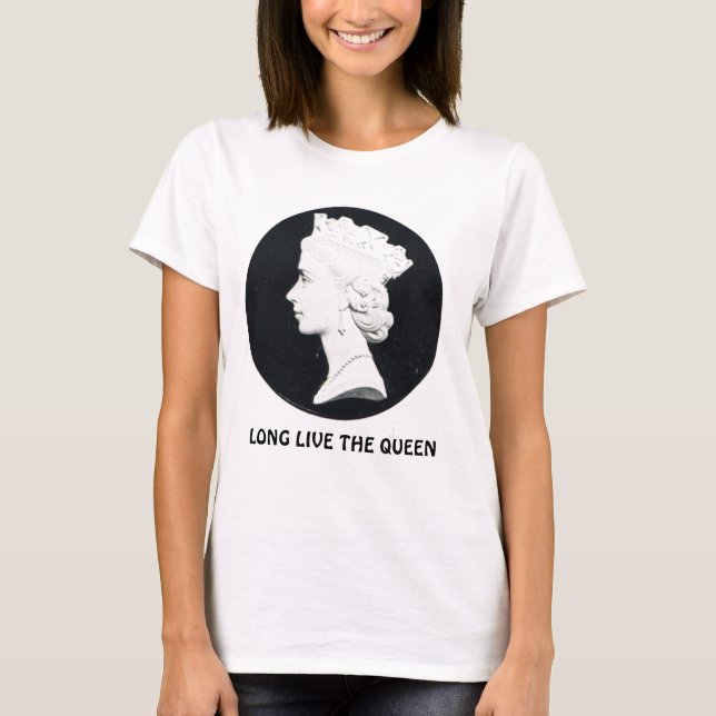 T-shirt A rainha Elizabeth II, vive por muito tempo a (Frente)