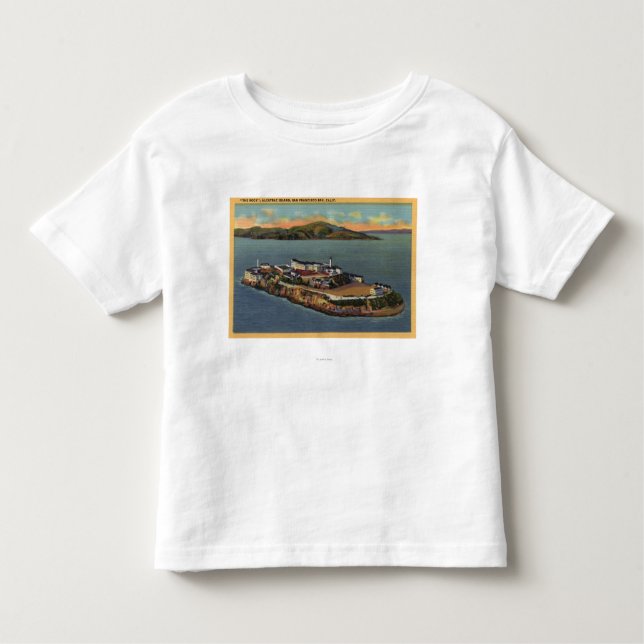 T-shirt "A rocha," vista da ilha de Alcatraz (Frente)