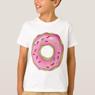 T-shirt A rosquinha saboroso com crosta de gelo e polvilha