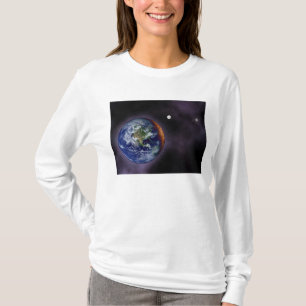 T-shirt A terra mostrada nas bordas exteriores