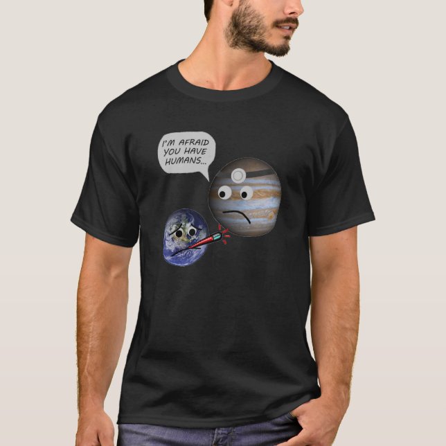 T-shirt A terra obtem diagnosticada com seres humanos (Frente)