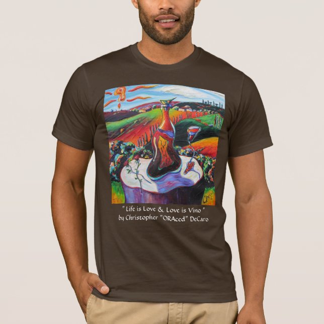 T-shirt A vida é amor & o amor é Vino (Frente)