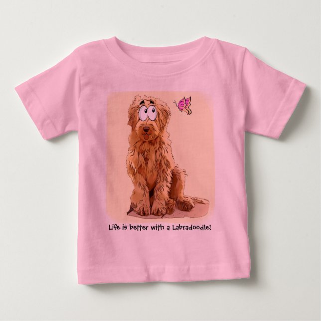 T-shirt A vida é melhor com um Labradoodle (Frente)